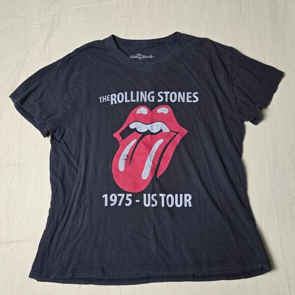 The Rolling Stones North American 70s 1975 Us‎ Tour T Shirt Black Size XXL - Picture 1 of 15